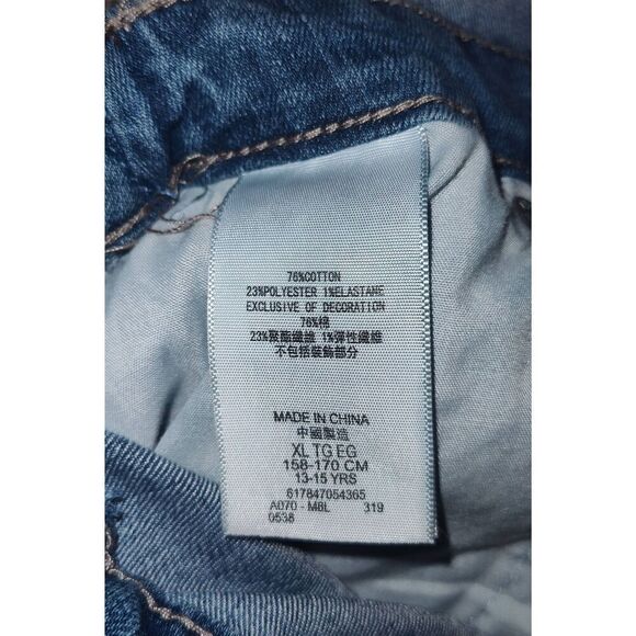 Y2K Retro Levis Girl's/teen Bib Overall Denim Jean Skirt Jumper Size XL - Picture 9 of 11